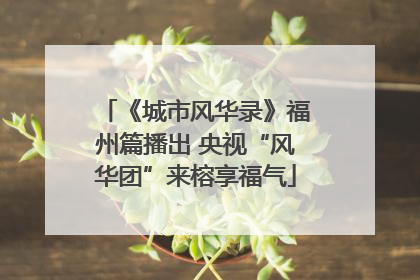 《城市风华录》福州篇播出 央视“风华团”来榕享福气