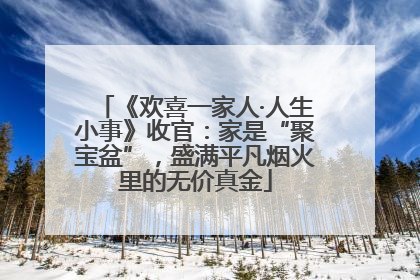 《欢喜一家人·人生小事》收官：家是“聚宝盆”，盛满平凡烟火里的无价真金