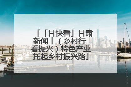 「甘快看」甘肃新闻丨（乡村行 看振兴）特色产业托起乡村振兴路