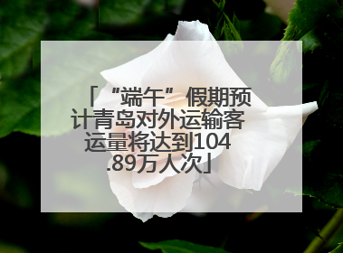 “端午”假期预计青岛对外运输客运量将达到104.89万人次