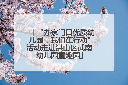 “办家门口优质幼儿园，我们在行动”活动走进洪山区武南幼儿园童趣园