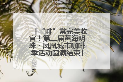 “啡”常完美收官！第二届黄海明珠・凤凰城市咖啡季活动圆满结束