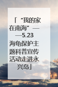 “我的家在南海”——5.23海龟保护主题科普宣传活动走进永兴岛