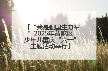 “我是强国生力军”2025年普陀区少年儿童庆“六一”主题活动举行