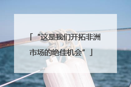“这是我们开拓非洲市场的绝佳机会”