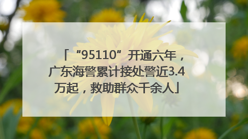 “95110”开通六年，广东海警累计接处警近3.4万起，救助群众千余人