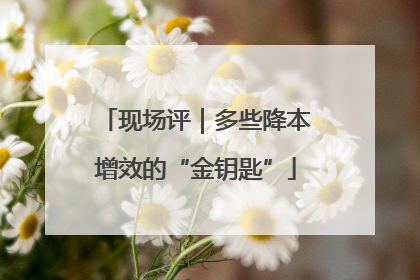 现场评｜多些降本增效的“金钥匙”