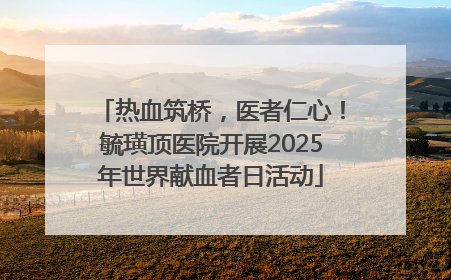 热血筑桥，医者仁心！毓璜顶医院开展2025年世界献血者日活动