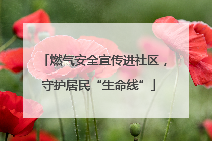 燃气安全宣传进社区，守护居民“生命线”