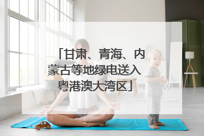 甘肃、青海、内蒙古等地绿电送入粤港澳大湾区