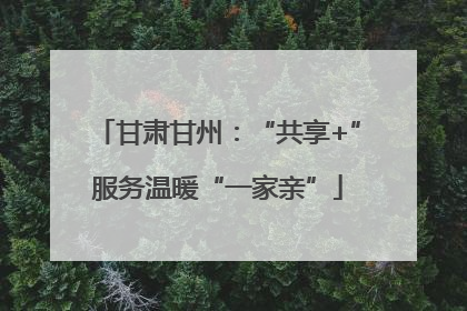 甘肃甘州：“共享+”服务温暖“一家亲”