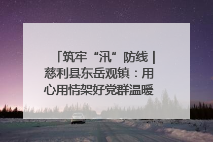筑牢“汛”防线｜慈利县东岳观镇：用心用情架好党群温暖悠长的“连心桥”