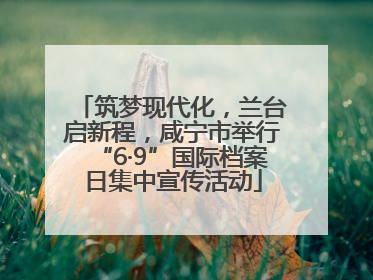 筑梦现代化，兰台启新程，咸宁市举行“6·9”国际档案日集中宣传活动
