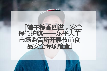 端午粽香四溢，安全保驾护航——东平大羊市场监管所开展节前食品安全专项检查