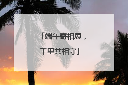 端午寄相思，千里共相守