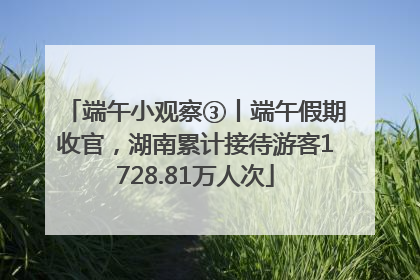端午小观察③丨端午假期收官，湖南累计接待游客1728.81万人次
