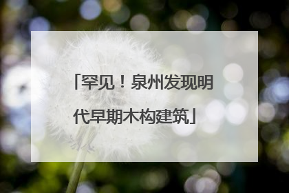 罕见！泉州发现明代早期木构建筑