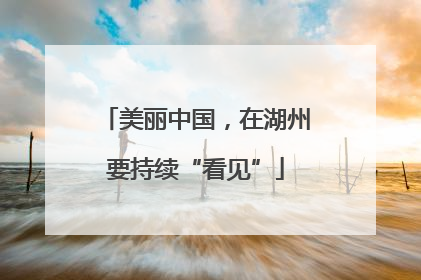 美丽中国，在湖州要持续“看见”