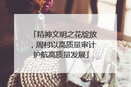 精神文明之花绽放，周村以高质量审计护航高质量发展