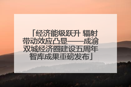 经济能级跃升 辐射带动效应凸显——成渝双城经济圈建设五周年智库成果重磅发布