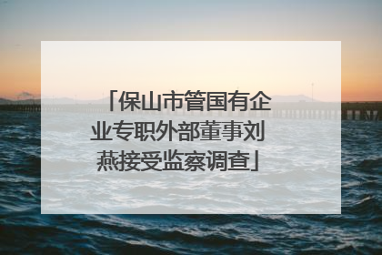 保山市管国有企业专职外部董事刘燕接受监察调查