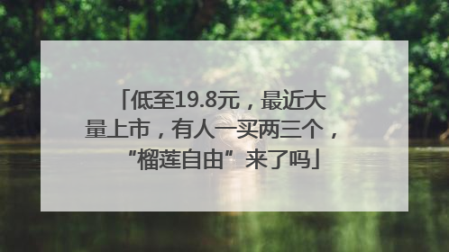 低至19.8元，最近大量上市，有人一买两三个，“榴莲自由”来了吗