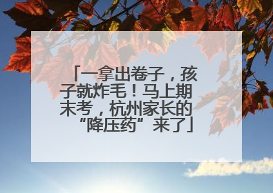 一拿出卷子，孩子就炸毛！马上期末考，杭州家长的“降压药”来了