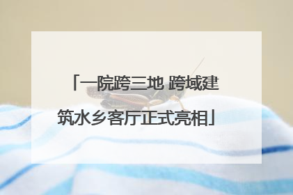 一院跨三地 跨域建筑水乡客厅正式亮相