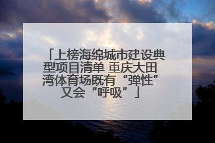 上榜海绵城市建设典型项目清单 重庆大田湾体育场既有“弹性”又会“呼吸”
