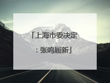 上海市委决定：张鸣履新