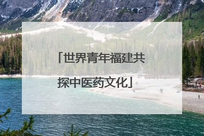 世界青年福建共探中医药文化