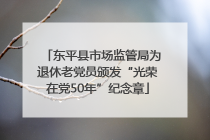 东平县市场监管局为退休老党员颁发“光荣在党50年”纪念章