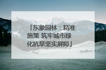 东象园林：精准施策 筑牢城市绿化抗旱坚实屏障