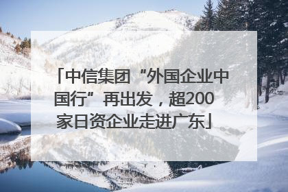 中信集团“外国企业中国行”再出发，超200家日资企业走进广东