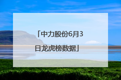 中力股份6月3日龙虎榜数据