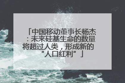 中国移动董事长杨杰：未来硅基生命的数量将超过人类，形成新的“人口红利”