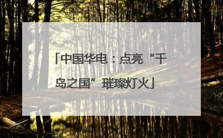 中国华电：点亮“千岛之国”璀璨灯火