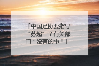 中国足协要指导“苏超”？有关部门：没有的事！