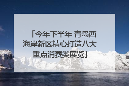 今年下半年 青岛西海岸新区精心打造八大重点消费类展览