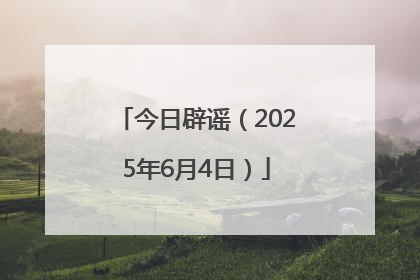 今日辟谣（2025年6月4日）