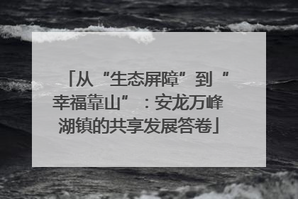 从“生态屏障”到“幸福靠山”：安龙万峰湖镇的共享发展答卷