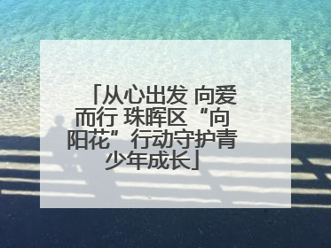 从心出发 向爱而行 珠晖区“向阳花”行动守护青少年成长