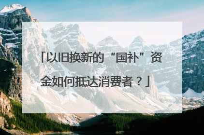 以旧换新的“国补”资金如何抵达消费者？