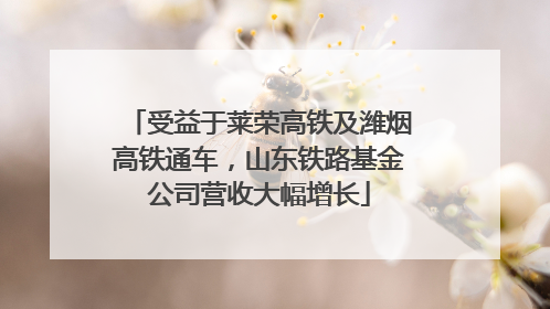 受益于莱荣高铁及潍烟高铁通车，山东铁路基金公司营收大幅增长