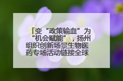 变“政策输血”为“机会赋能”，扬州组织创新场景生物医药专场活动链接全球“隐形冠军”