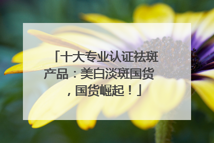 十大专业认证祛斑产品：美白淡斑国货，国货崛起！