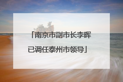 南京市副市长李晖已调任泰州市领导