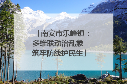 南安市乐峰镇：多维联动治乱象 筑牢防线护民生