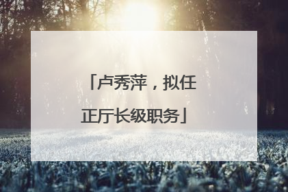 卢秀萍，拟任正厅长级职务