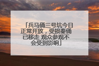 兵马俑三号坑今日正常开放，受损秦俑已移走 观众参观不会受到影响